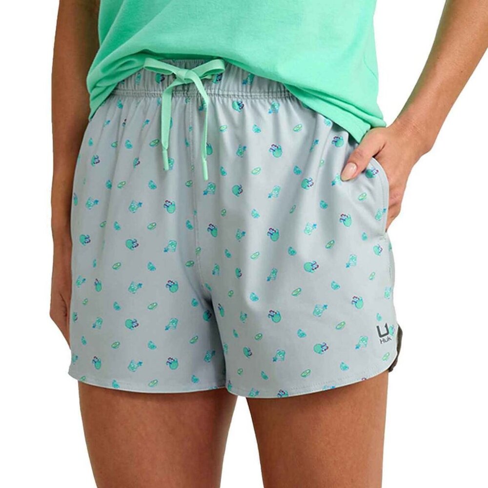 NWT HUK W's Pursuit Volley Printed Short- Printed Harbor Mist - Picture 1 of 2
